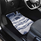 Custom Geelong Navy Car Mats Playful Cat Kicking Ball