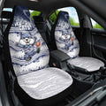 Geelong Navy Car Seat Cover Playful Cat Kicking Ball