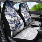 Geelong Navy Car Seat Cover Playful Cat Kicking Ball