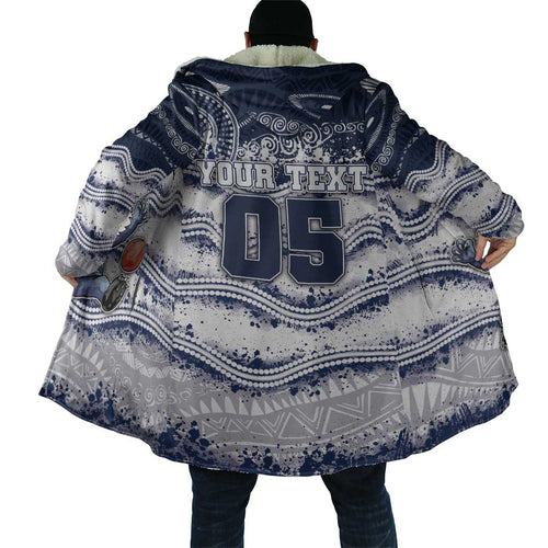Custom Geelong Navy Cloak Playful Cat Kicking Ball