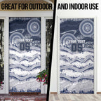 Custom Geelong Navy Door Cover Playful Cat Kicking Ball