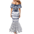 Custom Geelong Navy Family Matching Mermaid Dress and Hawaiian Shirt Playful Cat Kicking Ball