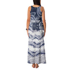 Custom Geelong Navy Family Matching Tank Maxi Dress and Hawaiian Shirt Playful Cat Kicking Ball