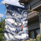 Geelong Navy Garden Flag Playful Cat Kicking Ball