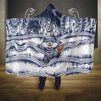 Geelong Navy Hooded Blanket Playful Cat Kicking Ball