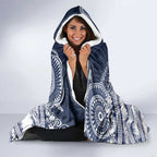 Geelong Navy Hooded Blanket Playful Cat Kicking Ball