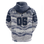 Custom Geelong Navy Hoodie Playful Cat Kicking Ball