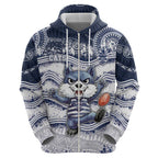 Custom Geelong Navy Hoodie Playful Cat Kicking Ball