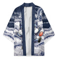 Custom Geelong Navy Kimono Playful Cat Kicking Ball