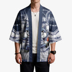 Custom Geelong Navy Kimono Playful Cat Kicking Ball
