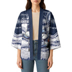 Custom Geelong Navy Kimono Playful Cat Kicking Ball