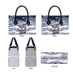 Geelong Navy Leather Bag Playful Cat Kicking Ball