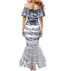 Custom Geelong Navy Mermaid Dress Playful Cat Kicking Ball
