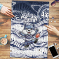 Geelong Navy Puzzle Playful Cat Kicking Ball