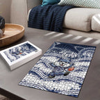 Geelong Navy Puzzle Playful Cat Kicking Ball