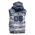 Custom Geelong Navy Sleeveless Hoodie Playful Cat Kicking Ball