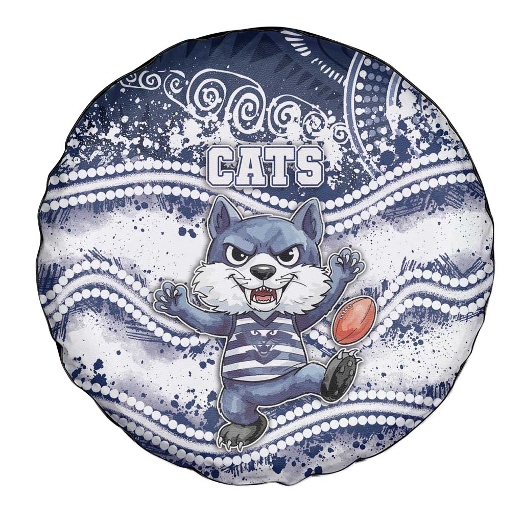 Geelong Navy Spare Tire Cover Playful Cat Kicking Ball