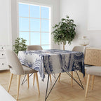 Geelong Navy Tablecloth Playful Cat Kicking Ball