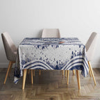 Geelong Navy Tablecloth Playful Cat Kicking Ball