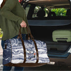Geelong Navy Travel Bag Playful Cat Kicking Ball