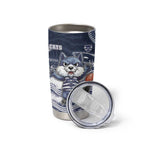Custom Geelong Navy Tumbler Cup Playful Cat Kicking Ball