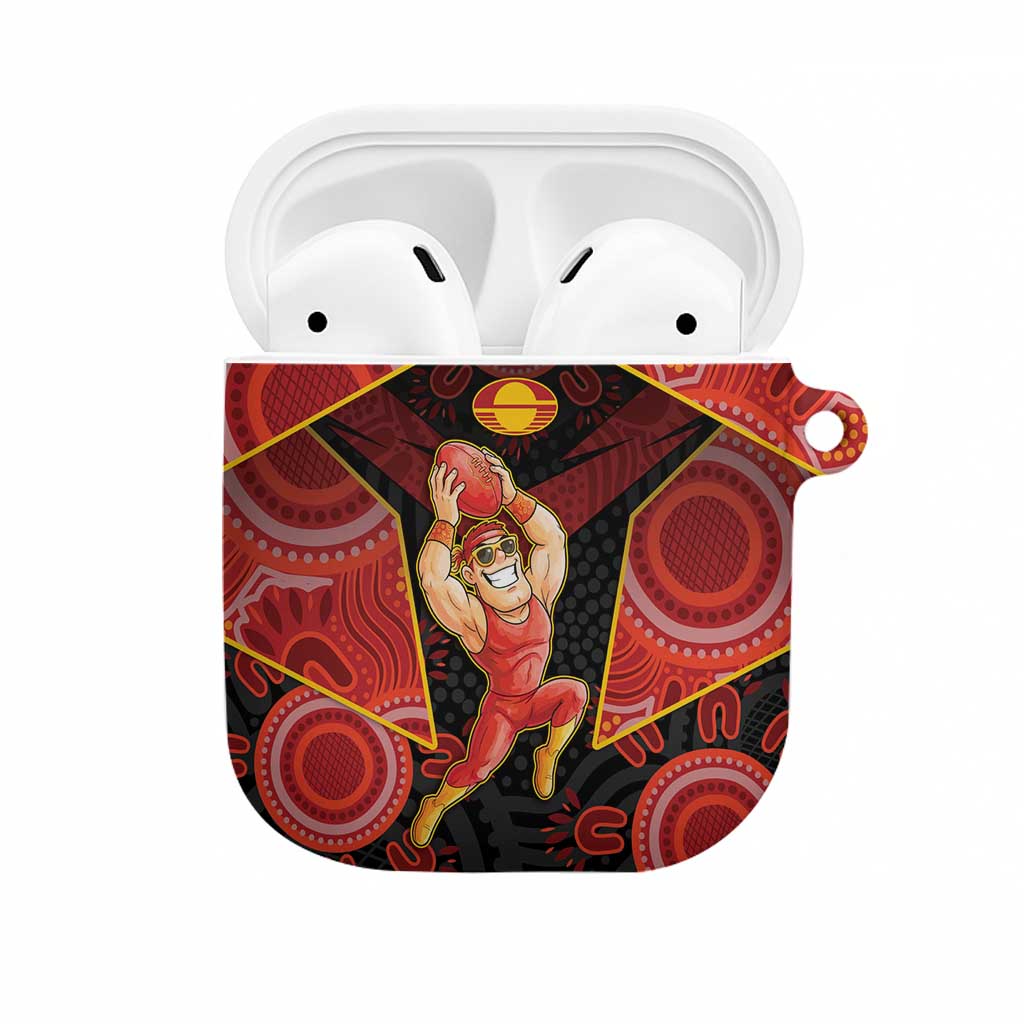Gold Coast Suns Red AirPods Case Football Player Sun Emblem Dynamic