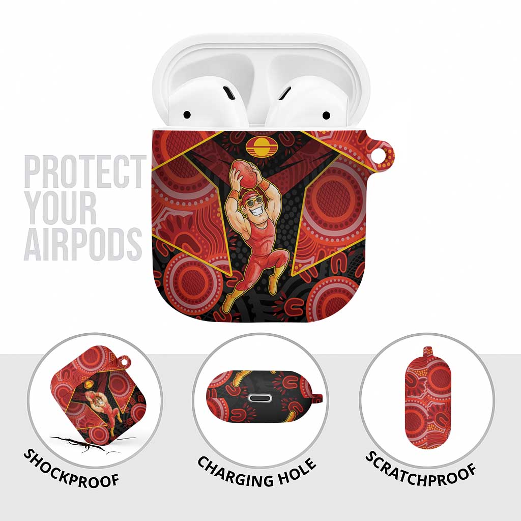 Gold Coast Suns Red AirPods Case Football Player Sun Emblem Dynamic