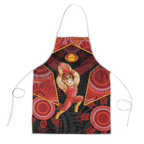 Gold Coast Suns Red Apron Football Player Sun Emblem Dynamic