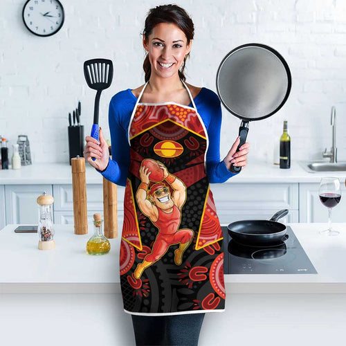 Gold Coast Suns Red Apron Football Player Sun Emblem Dynamic