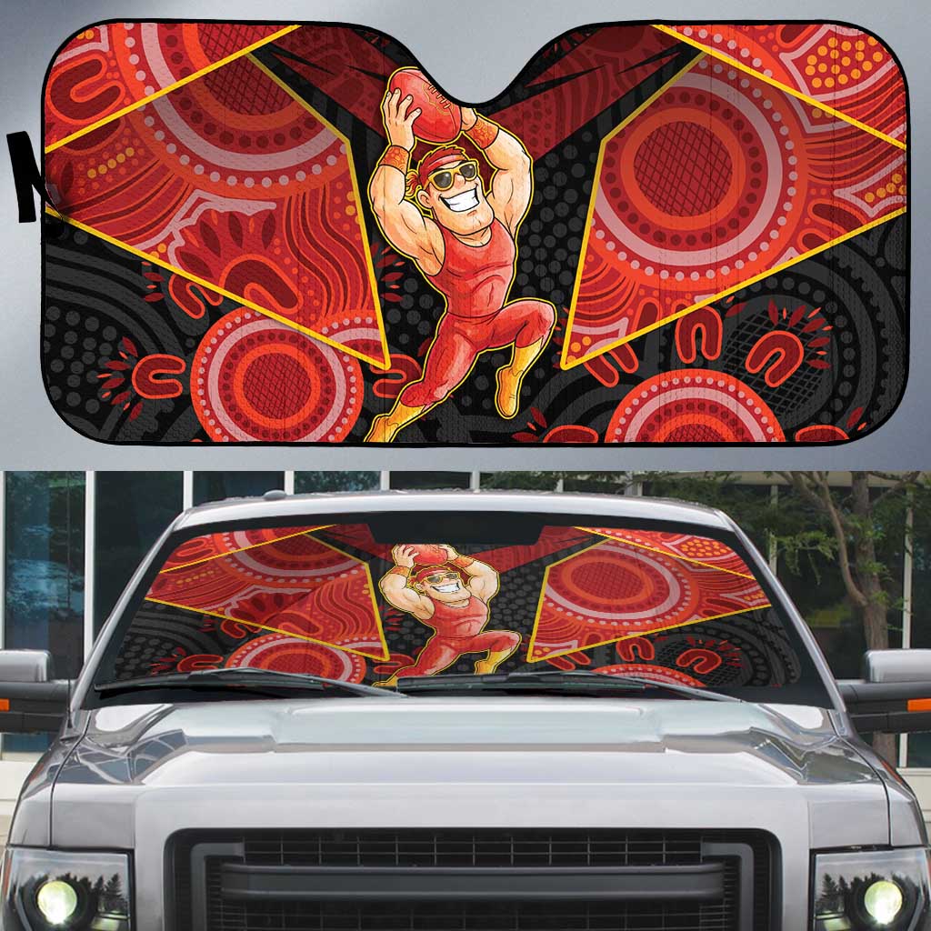 Gold Coast Suns Red Auto Sun Shade Football Player Sun Emblem Dynamic
