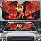 Gold Coast Suns Red Auto Sun Shade Football Player Sun Emblem Dynamic