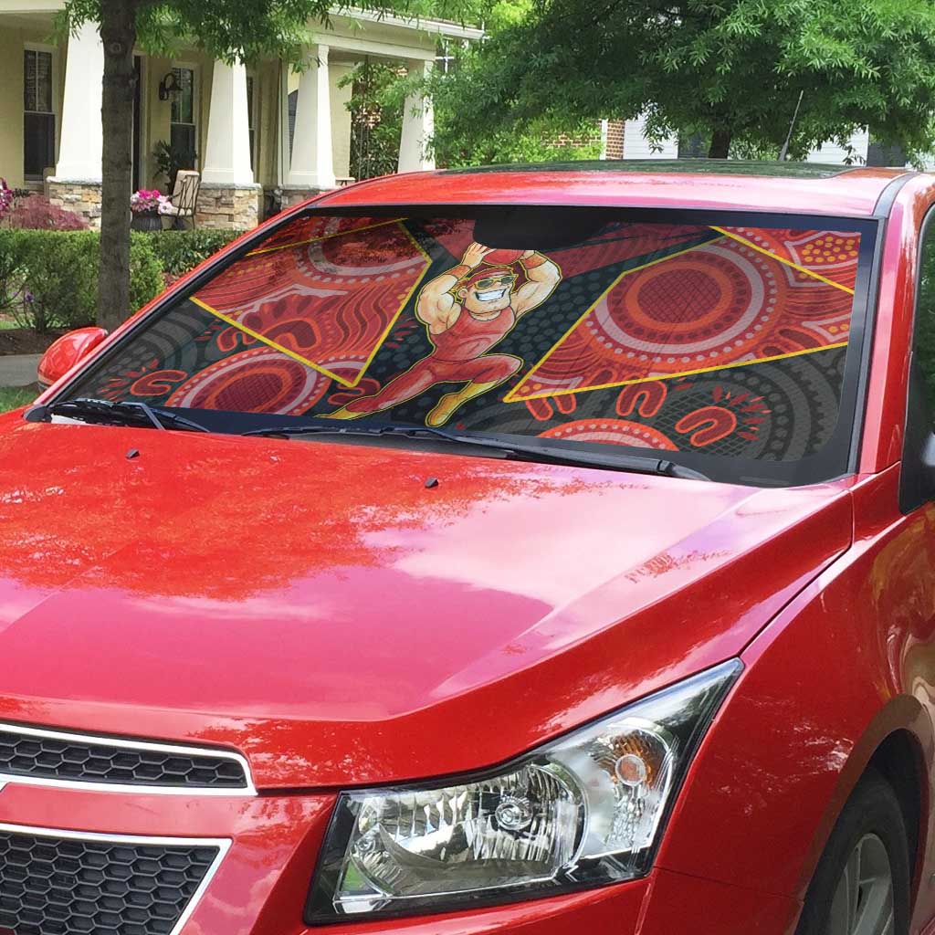 Gold Coast Suns Red Auto Sun Shade Football Player Sun Emblem Dynamic