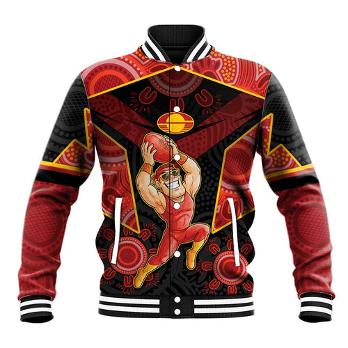 Custom Gold Coast Suns Red Baseball Jacket Football Player Sun Emblem Dynamic