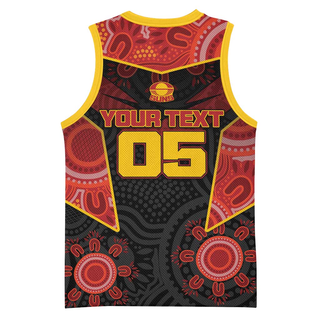 Custom Gold Coast Suns Red Basketball Jersey Football Player Sun Emblem Dynamic