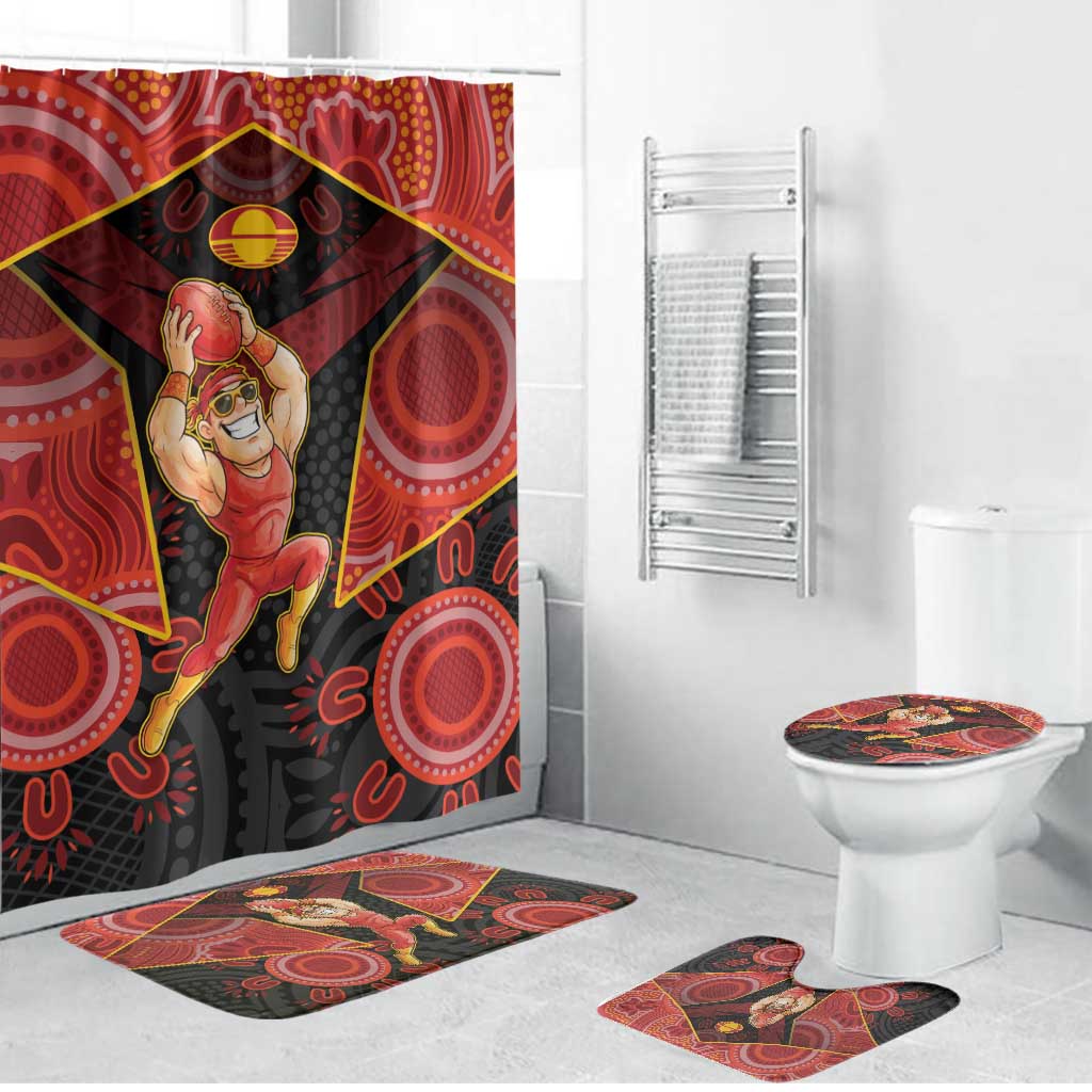 Gold Coast Suns Red Bathroom Set Football Player Sun Emblem Dynamic