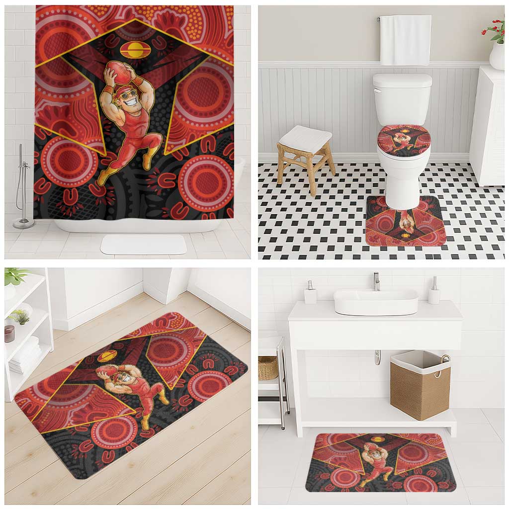 Gold Coast Suns Red Bathroom Set Football Player Sun Emblem Dynamic