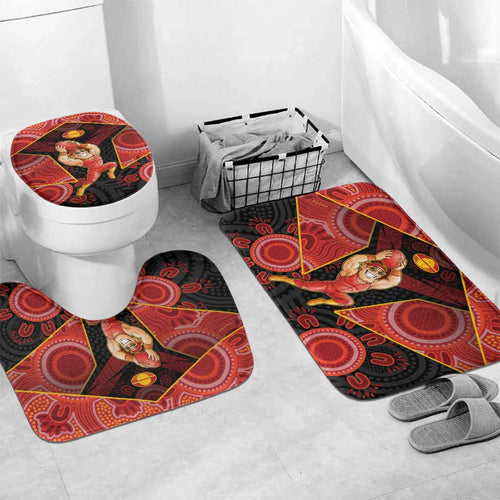 Gold Coast Suns Red Bathroom Set Football Player Sun Emblem Dynamic