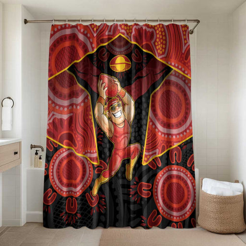 Gold Coast Suns Red Bathroom Set Football Player Sun Emblem Dynamic