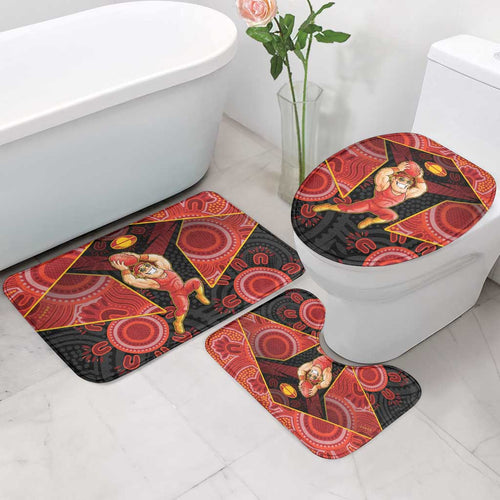 Gold Coast Suns Red Bathroom Set Football Player Sun Emblem Dynamic