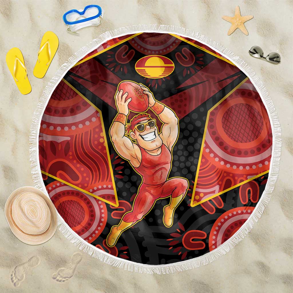 Gold Coast Suns Red Beach Blanket Football Player Sun Emblem Dynamic