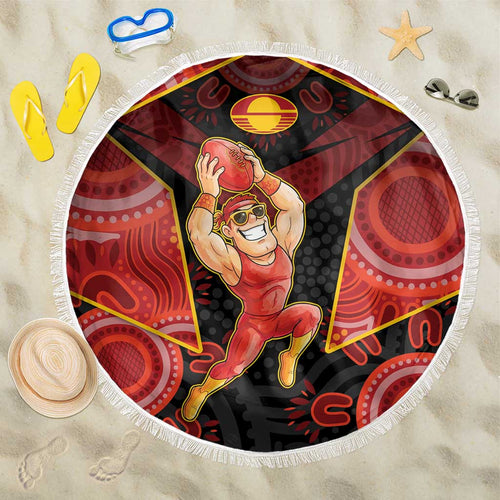 Gold Coast Suns Red Beach Blanket Football Player Sun Emblem Dynamic