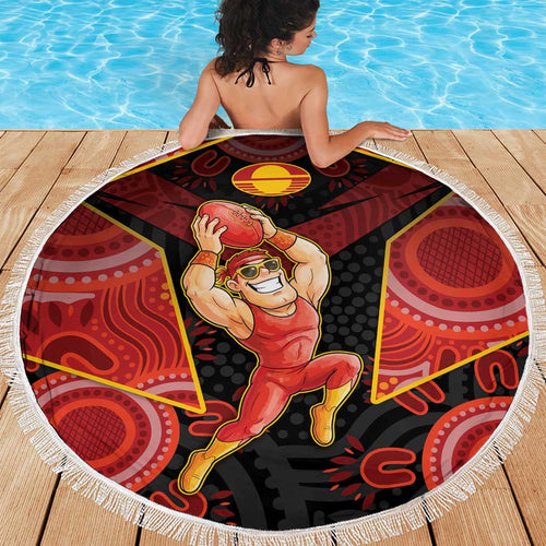 Gold Coast Suns Red Beach Blanket Football Player Sun Emblem Dynamic