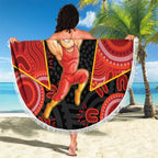 Gold Coast Suns Red Beach Blanket Football Player Sun Emblem Dynamic