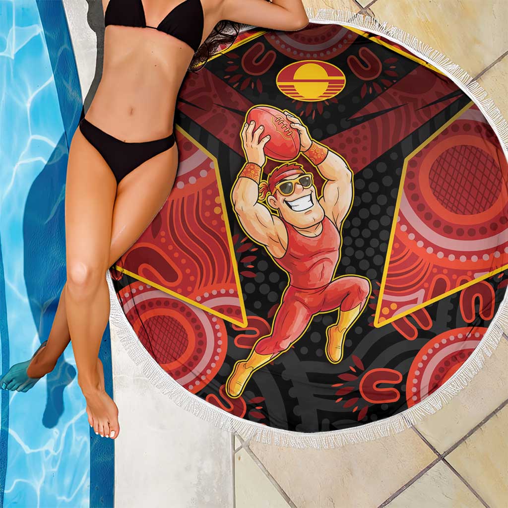 Gold Coast Suns Red Beach Blanket Football Player Sun Emblem Dynamic