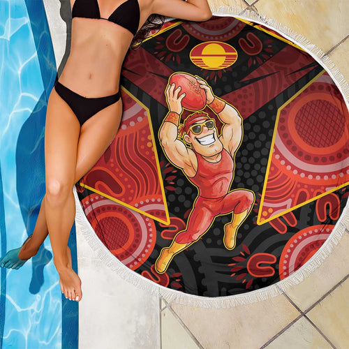 Gold Coast Suns Red Beach Blanket Football Player Sun Emblem Dynamic