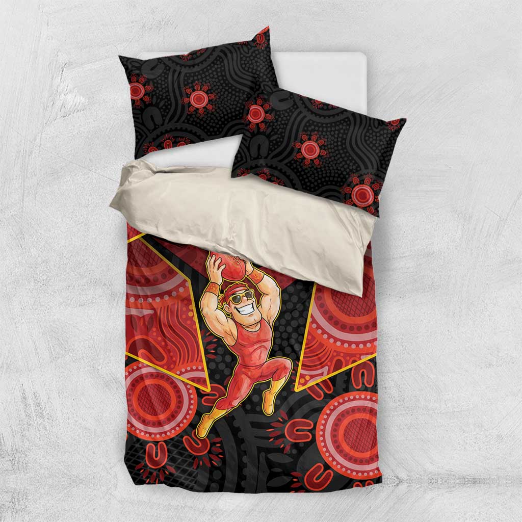 Gold Coast Suns Red Bedding Set Football Player Sun Emblem Dynamic