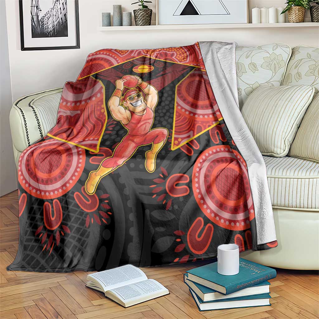Gold Coast Suns Red Blanket Football Player Sun Emblem Dynamic
