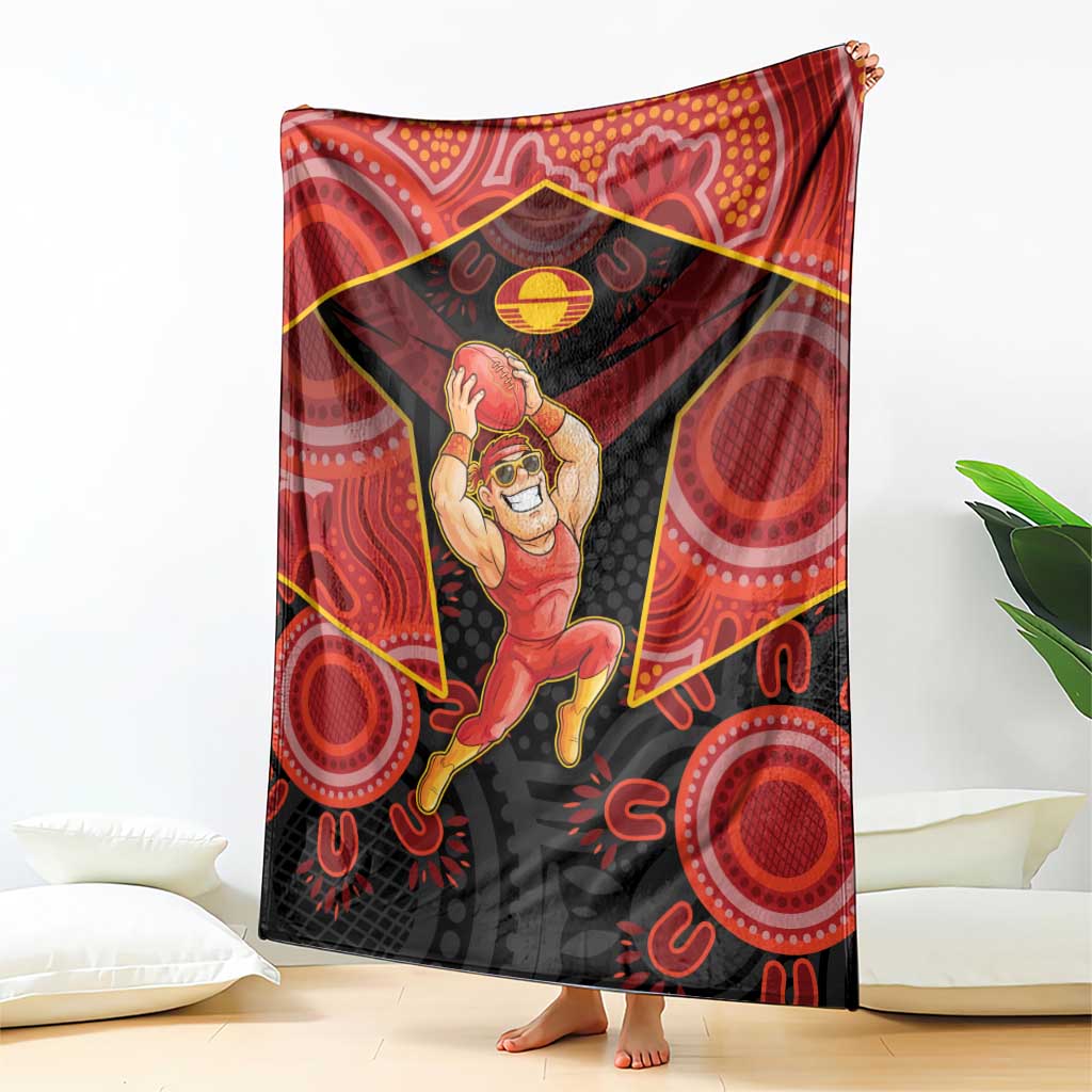 Gold Coast Suns Red Blanket Football Player Sun Emblem Dynamic