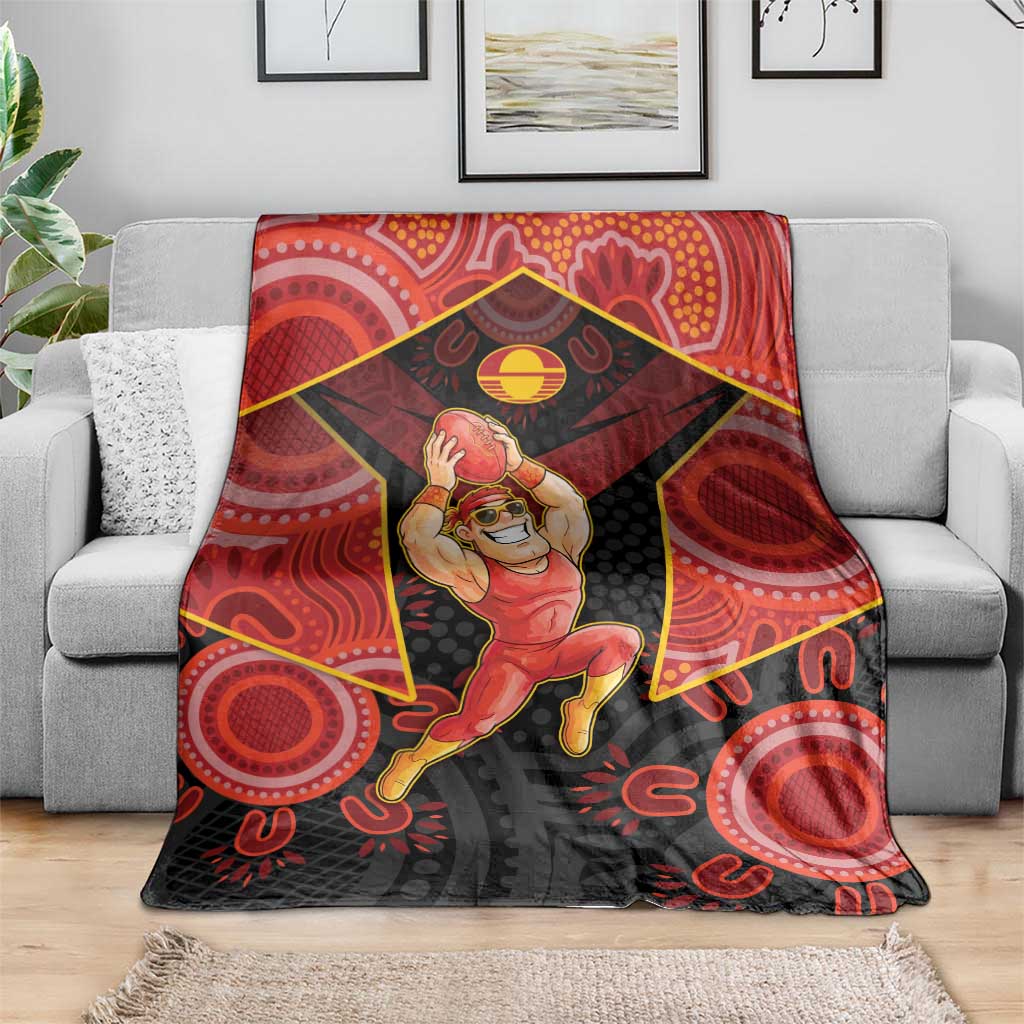 Gold Coast Suns Red Blanket Football Player Sun Emblem Dynamic