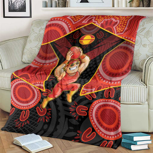 Gold Coast Suns Red Blanket Football Player Sun Emblem Dynamic